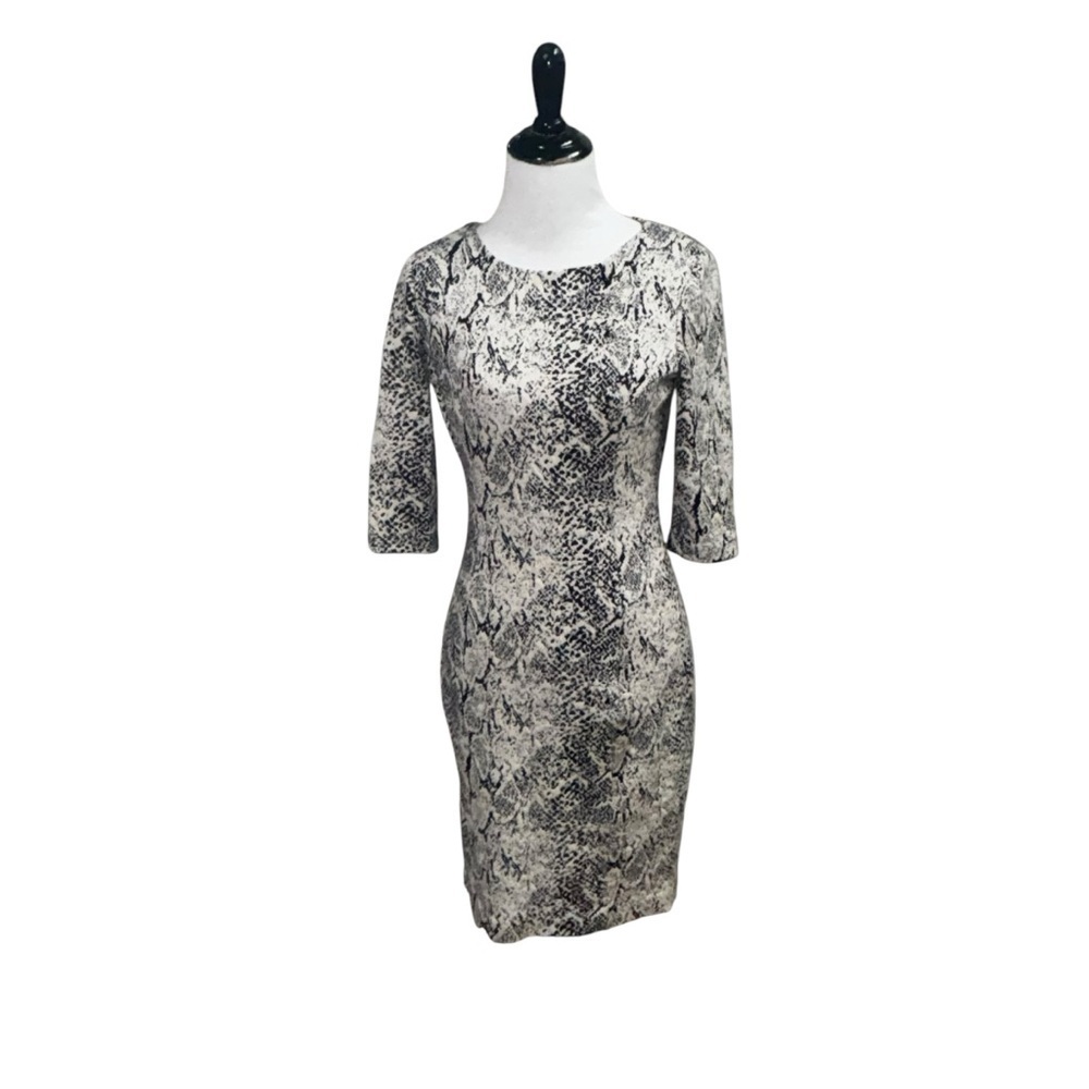 Marvin Richards Women's S Small Bodycon Knit Dress Snake Print 3/4 Sleeves